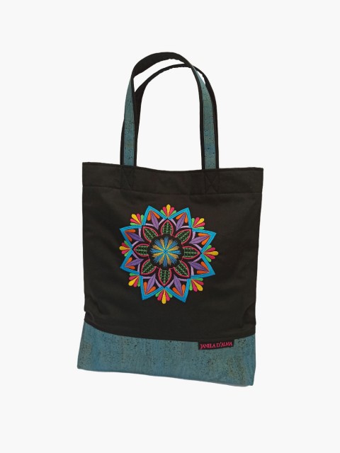 Black Cotton and Cork Purse...