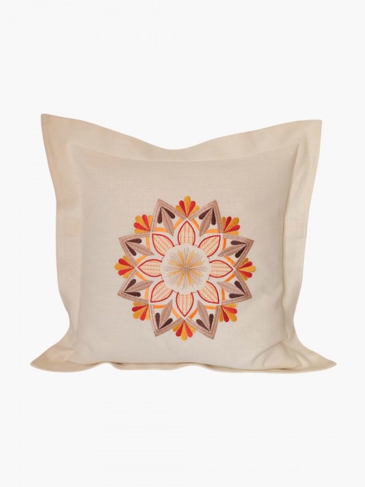 Housse de Coussin en Lin Orange
