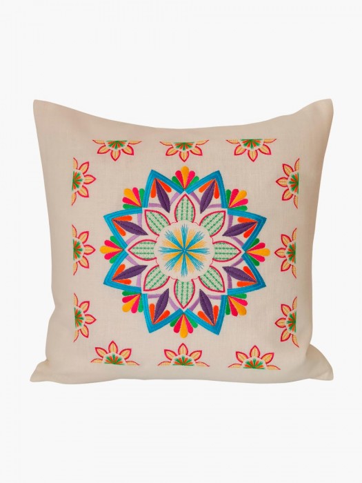 Housse de Coussin Lin Flower Multicolor