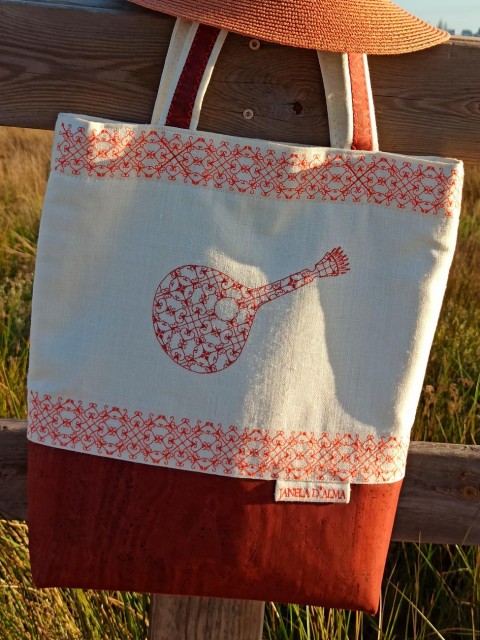 Bolsa de Lino y Corcho Naranja