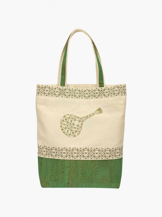 Sac à Main en Lin et Liège Vert
