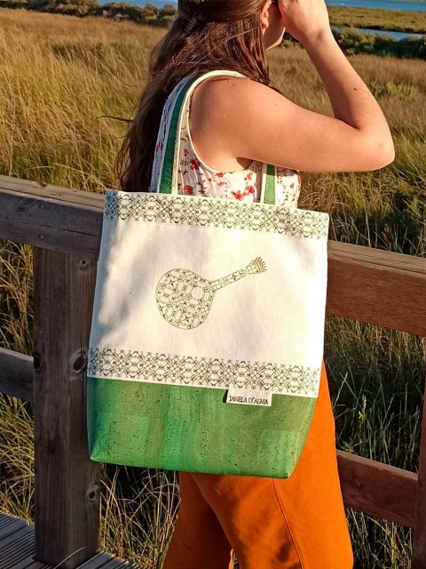 Bolsa de Lino y Corcho Verde