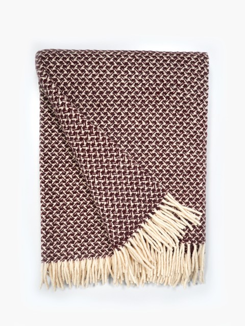 100% Wool Blanket Wine Medium