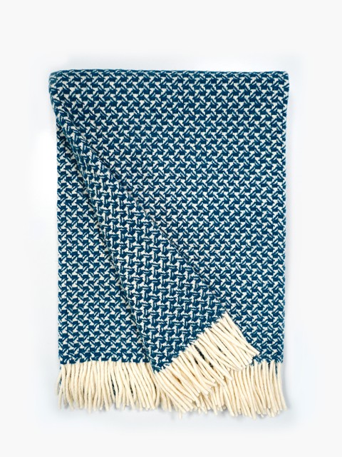 100% Wool Blanket Oil Blue...