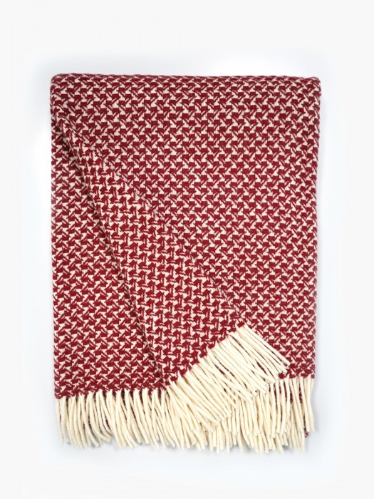 100% Wool Blanket Bordeaux  Medium