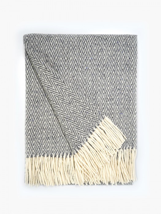 100% Wool Blanket Dark Grey Medium