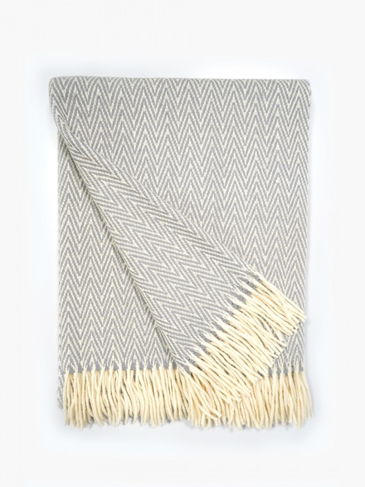100% Wool Blanket Grey Medium