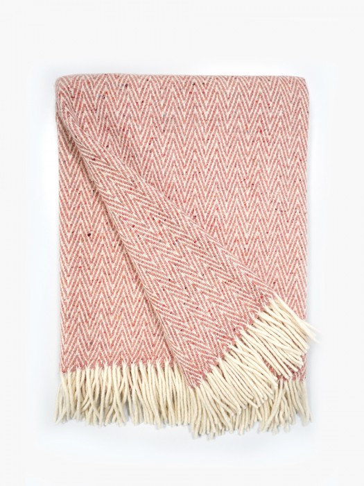 100% Wool Blanket Pink Medium