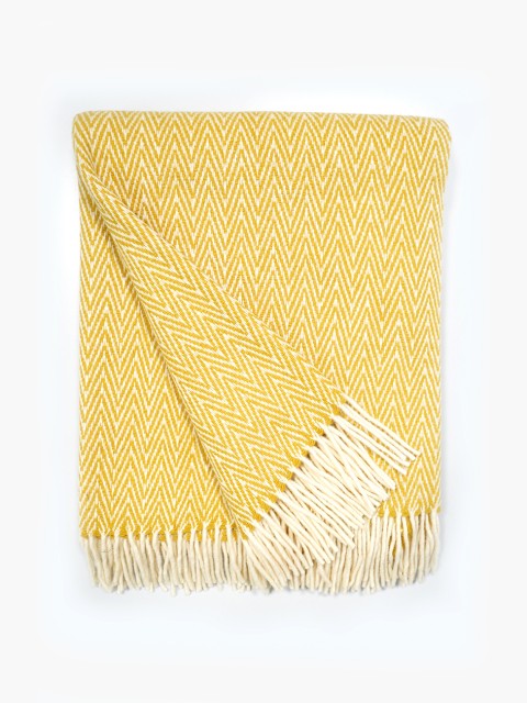 Manta 100% Lã Amarelo Médio