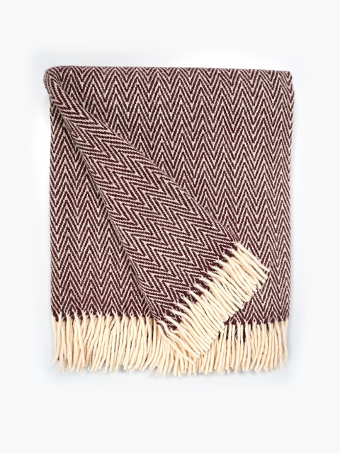 100% Wool Blanket Wine Medium