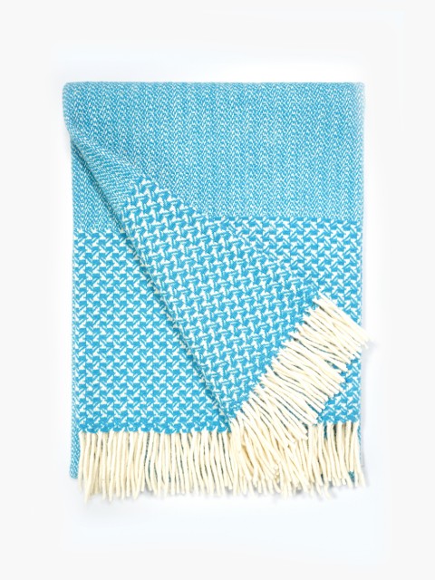 100% Wool Blanket Turquoise...