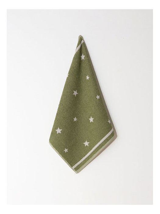 Set of 4 Terry Towels Green
