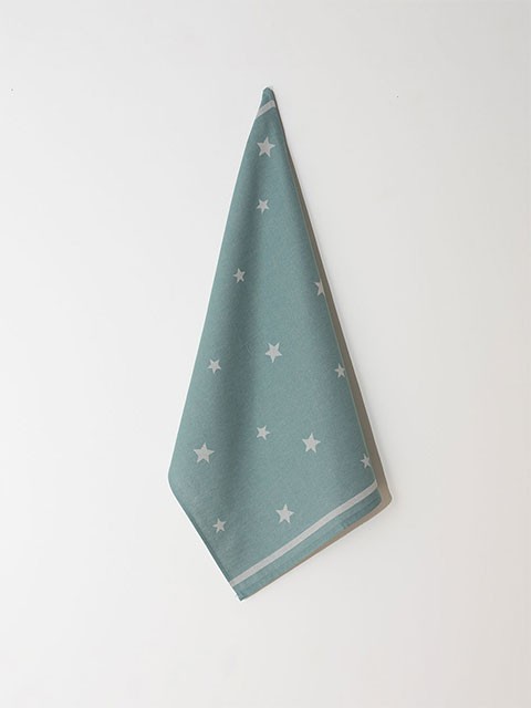 Set of 4 Tea Towels Turquoise